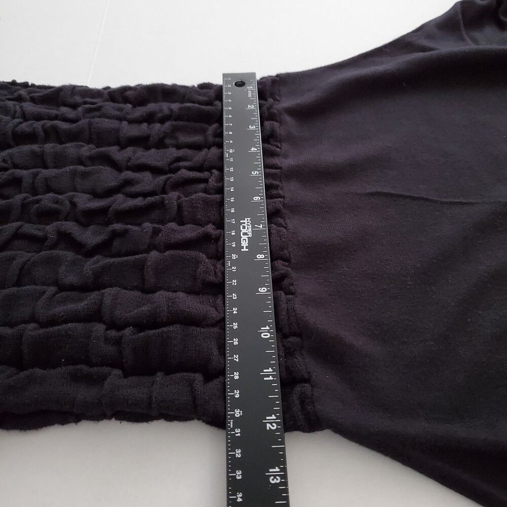 Arden B Black Dolman Sleeve Smocked Waist Tunic Top Sweater Sz XS Whimsigoth Y2K - Picture 6 of 8